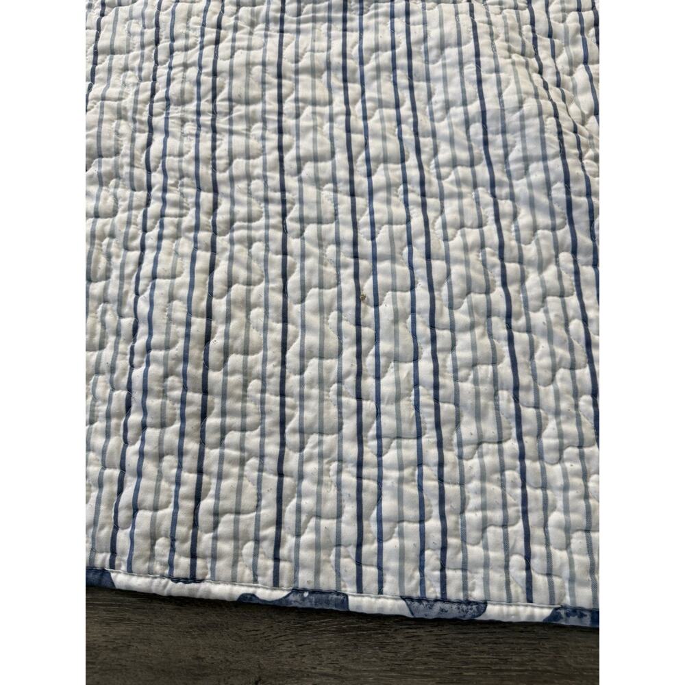 Seahorse Comforter Reversible Quilt Blue Size Full Nautical Coastal Cottage - Picture 4 of 6